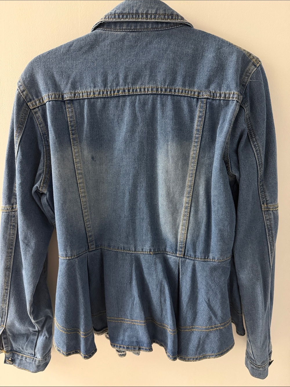 Seed Heritage? (No brand) Pleated Peplum Denim Jacket size XL - Picture 5 of 6